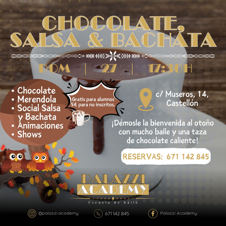 Chocolatada y merienda con alumnos de la academia